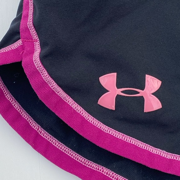 UA - black unlined running shorts w/ magenta trim - Picture 2 of 4